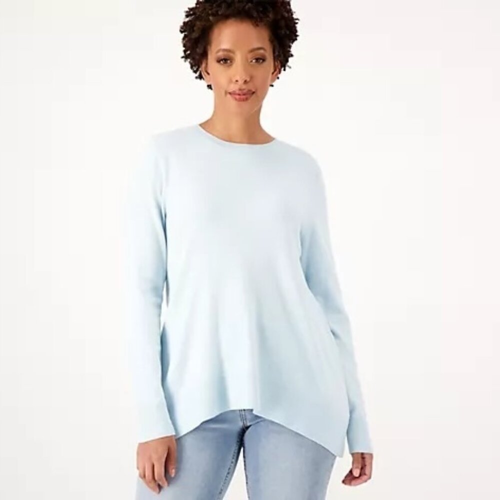 Sage Green Girl with Curves A-Line Crew Sweater